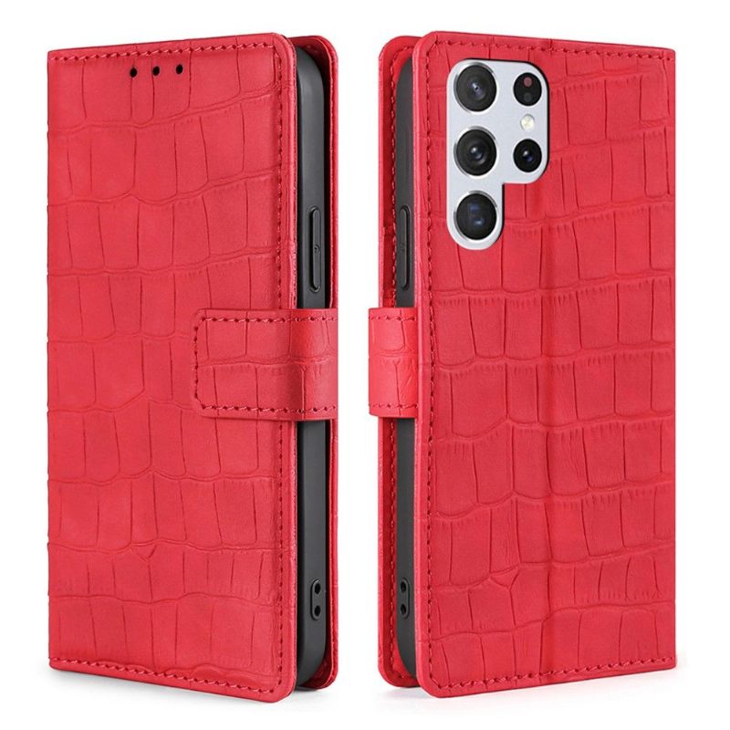 δερματινη θηκη Samsung Galaxy S22 Ultra 5G Ana Imitation Leather Croco Skin Effect