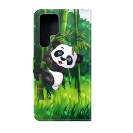 δερματινη θηκη Samsung Galaxy S22 Ultra 5G Panda Σκαρφαλωμένο