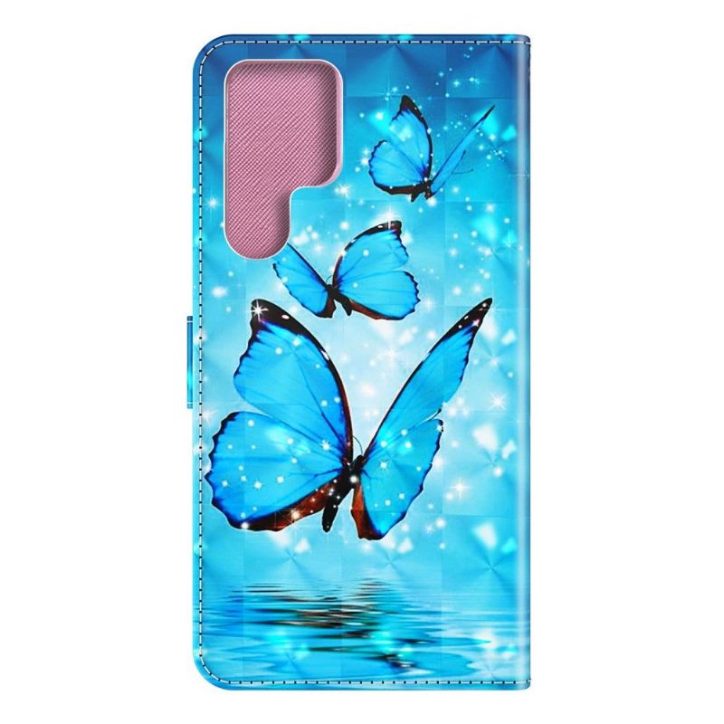 Κάλυμμα Samsung Galaxy S22 Ultra 5G Sparkling Blue Butterflies