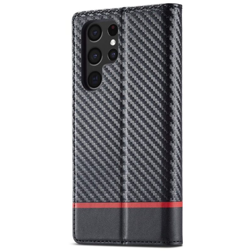 Κάλυμμα Samsung Galaxy S22 Ultra 5G Θήκη Flip Flip Carbon Fiber