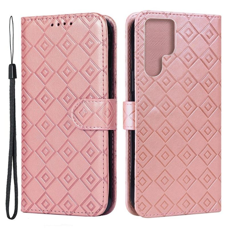 Κάλυμμα Samsung Galaxy S22 Ultra 5G Θήκη Flip Leather Effect Grid Flap