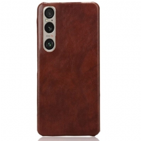 Κάλυμμα Sony Xperia 1 Vi Litchi Leather Effect Σιλικόνης