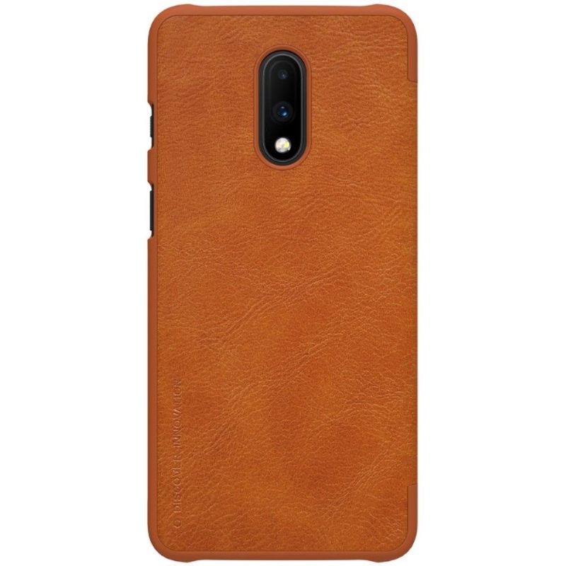 Θήκη OnePlus 7 Θήκη Flip Nillkin Leather Upholstery - Havana