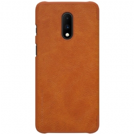 Θήκη OnePlus 7 Θήκη Flip Nillkin Leather Upholstery - Havana