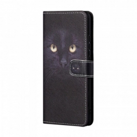 Κάλυμμα Samsung Galaxy A13 5G / A04s με κορδονι Strappy Black Cat Eyes