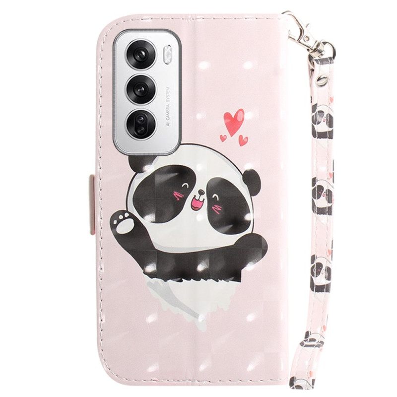 Δερματινη Θηκη Oppo Reno 12 5g Panda Love With Strap