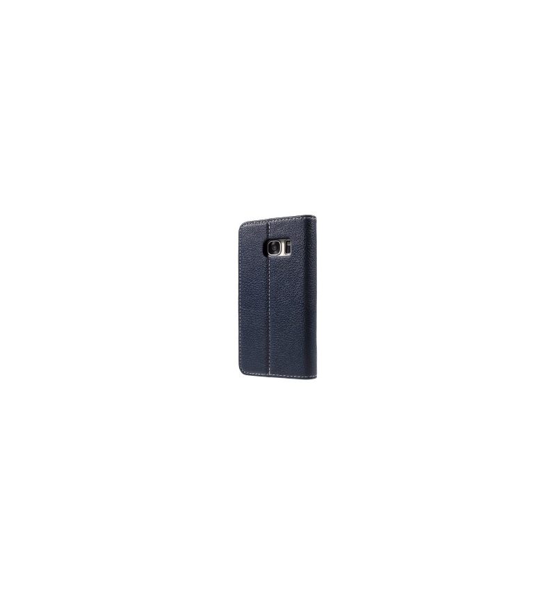 Κάλυμμα Samsung Galaxy S7 Litchi Texture Leather - Navy Blue