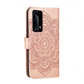 δερματινη θηκη Huawei P40 Pro+ Κάτοχος Κάρτας Mandala - Rose Gold