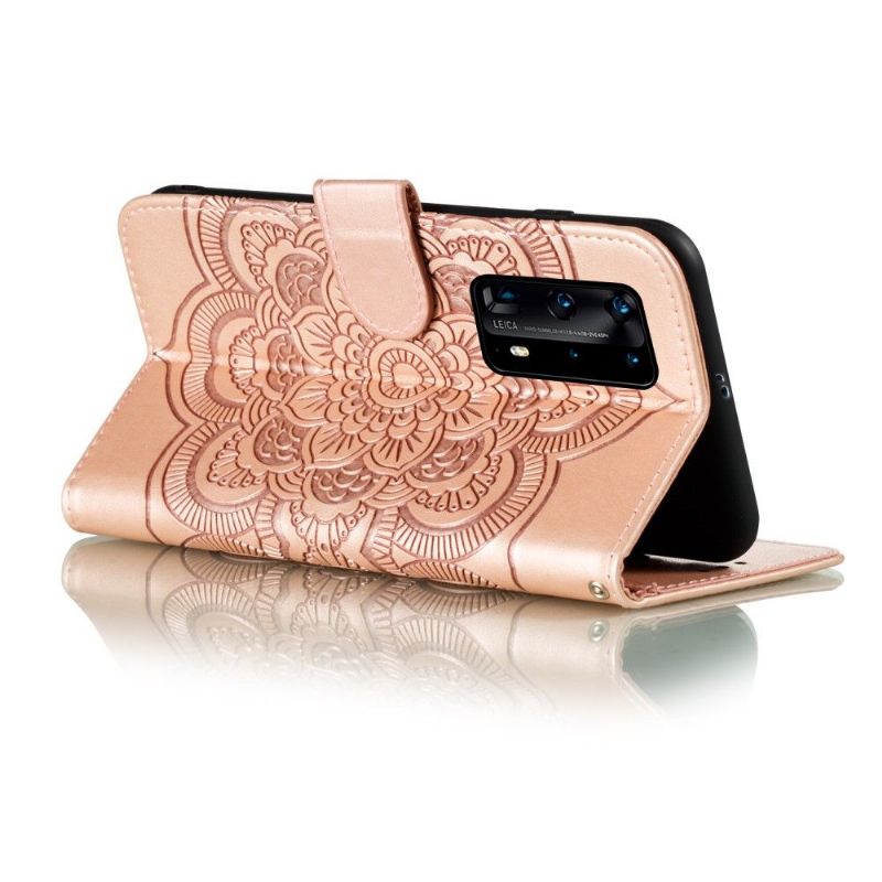 δερματινη θηκη Huawei P40 Pro+ Κάτοχος Κάρτας Mandala - Rose Gold