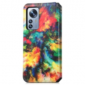 δερματινη θηκη Xiaomi 12 Pro Θήκη Flip Iridescent Cloud Flip Flap