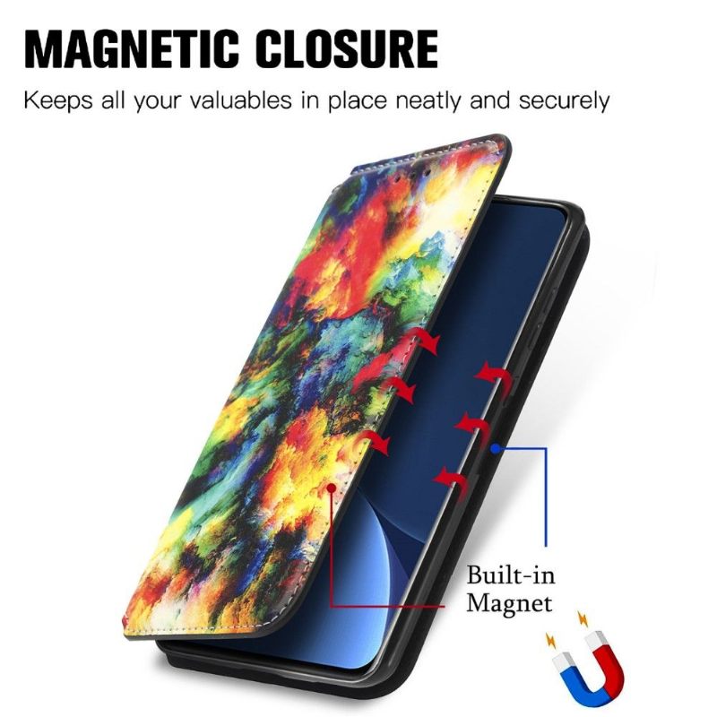 δερματινη θηκη Xiaomi 12 Pro Θήκη Flip Iridescent Cloud Flip Flap