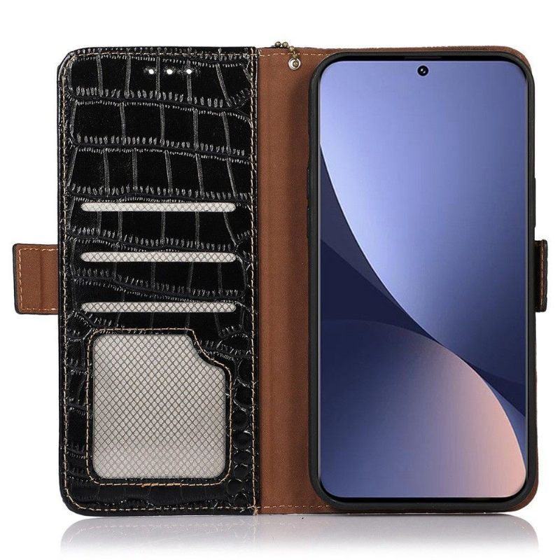 Κάλυμμα Xiaomi 12 Pro Γνήσιο Δέρμα Croco Look