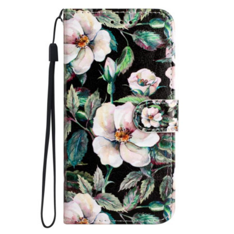 δερματινη θηκη Google Pixel 7A με κορδονι Strap Magnolias