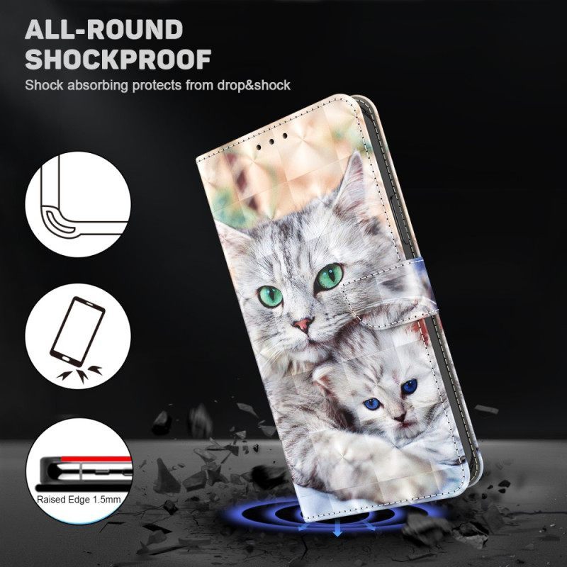 Κάλυμμα Google Pixel 7A με κορδονι Οικογένεια Strappy Cat