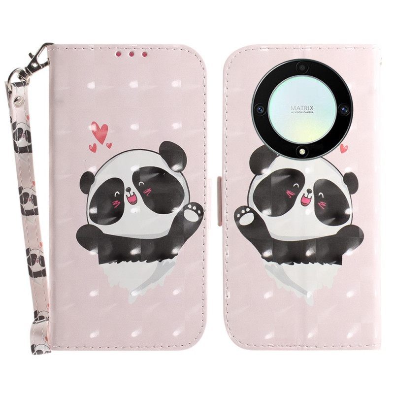 Κάλυμμα Honor Magic 5 Lite με κορδονι Panda Love With Lanyard