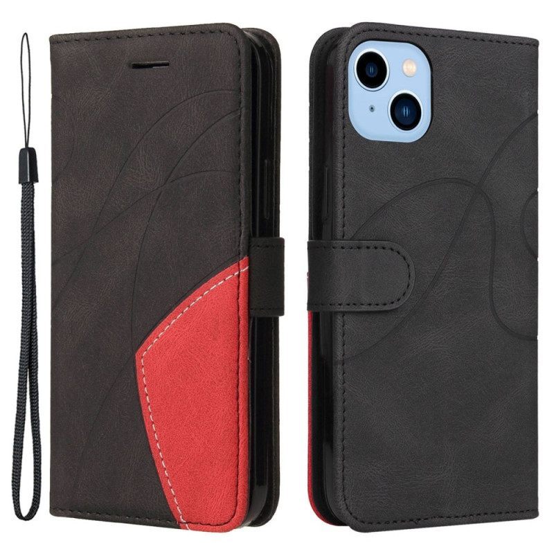 Κάλυμμα iPhone 14 Plus Δίχρωμο Signature Faux Leather