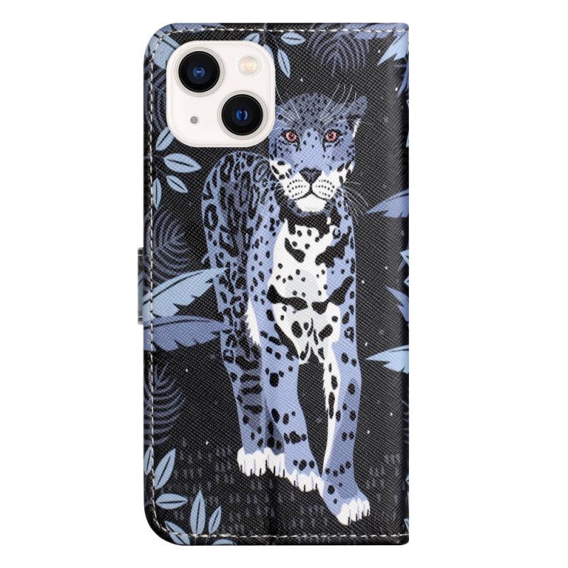 Κάλυμμα iPhone 14 Plus με κορδονι Strappy Leopard