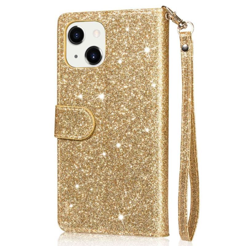 Κάλυμμα iPhone 14 Plus Πορτοφόλι Glitter Coin