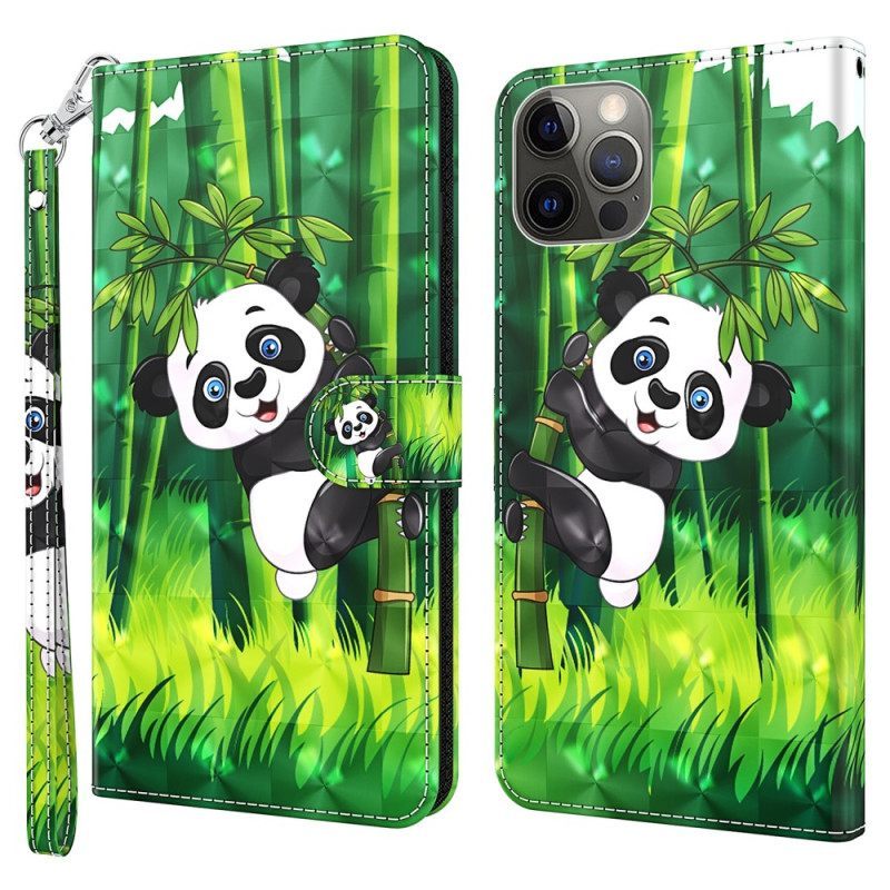 Κάλυμμα iPhone 15 Plus με κορδονι 3d Bamboo Panda Με Λουράκι