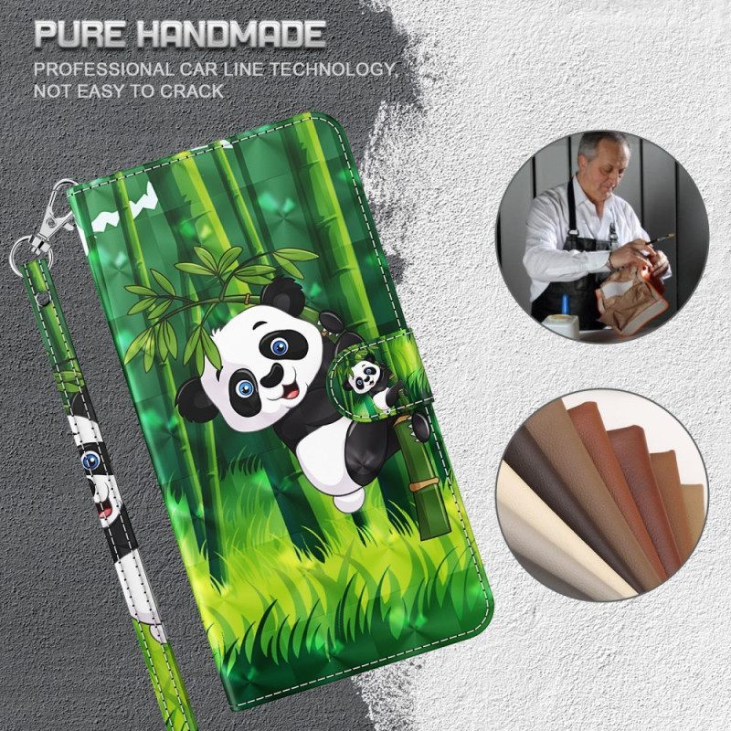 Κάλυμμα iPhone 15 Plus με κορδονι 3d Bamboo Panda Με Λουράκι