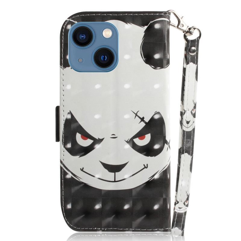 Κάλυμμα iPhone 15 Plus με κορδονι Angry Panda Με Λουράκι