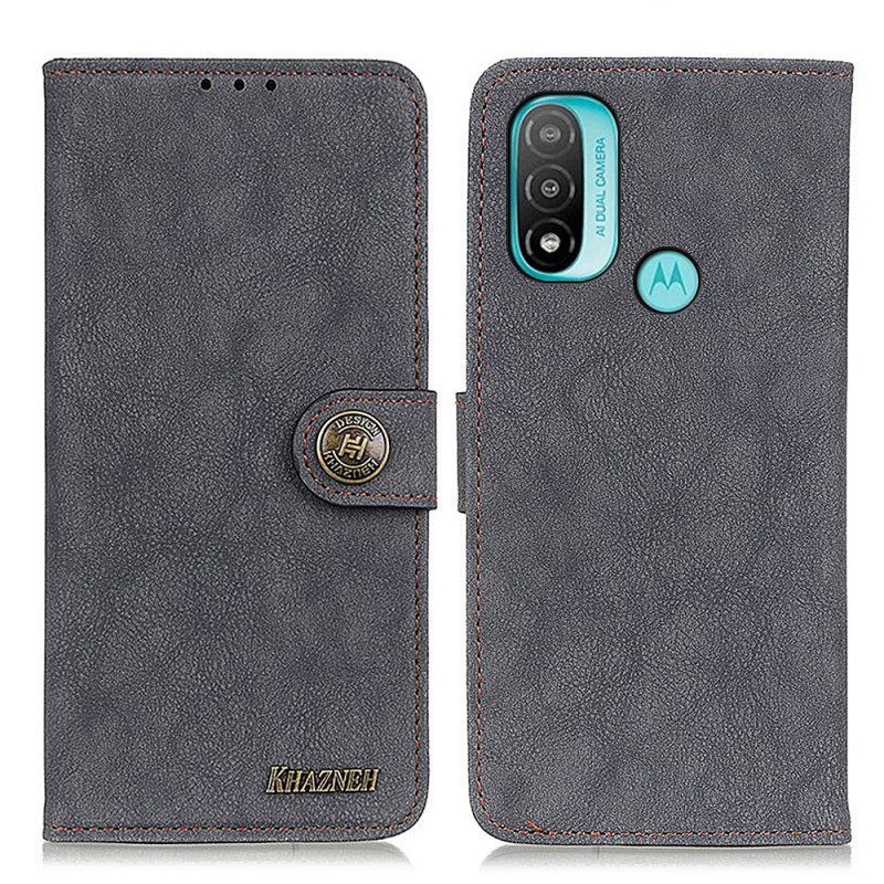 Κάλυμμα Moto E40 / E30 / E20 Khazneh Retro Split Leather