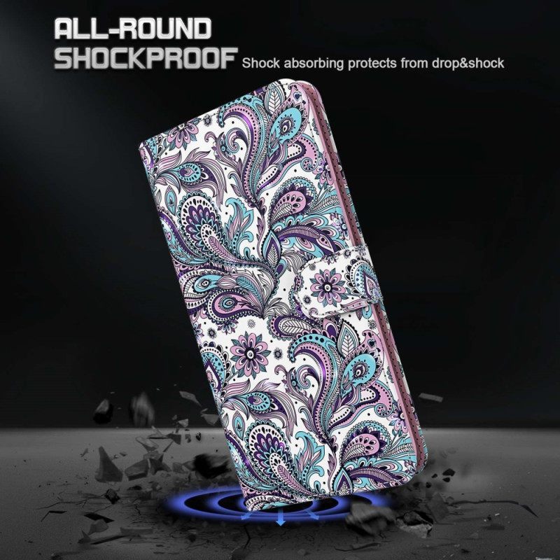 Κάλυμμα Moto G73 5G με κορδονι Strappy Paisley Pattern