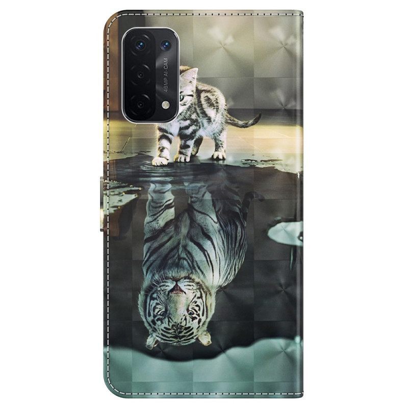 Κάλυμμα Oppo A54 5G / A74 5G με κορδονι Strappy Kitten Dream