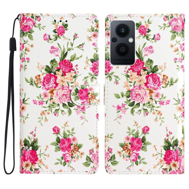 Κάλυμμα Oppo Reno 8 Lite με κορδονι Strap Liberty Flowers