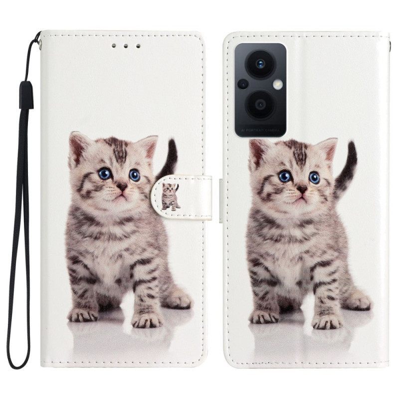 Κάλυμμα Oppo Reno 8 Lite με κορδονι Strappy Kitten