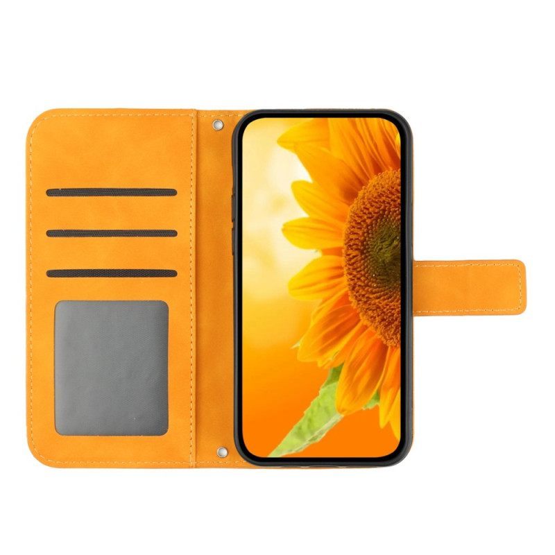 Κάλυμμα Oppo Reno 8 Lite με κορδονι Strappy Sunflower