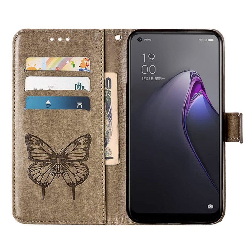 Κάλυμμα Oppo Reno 8 Pro με κορδονι Μπαρόκ Strappy Butterfly