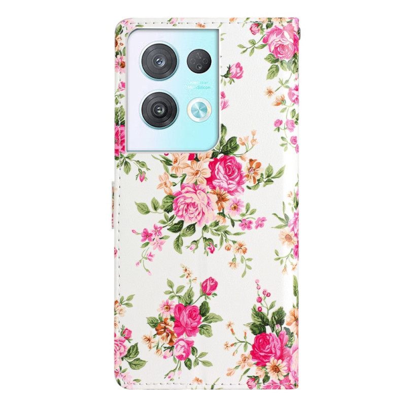 Κάλυμμα Oppo Reno 8 Pro με κορδονι Strap Liberty Flowers