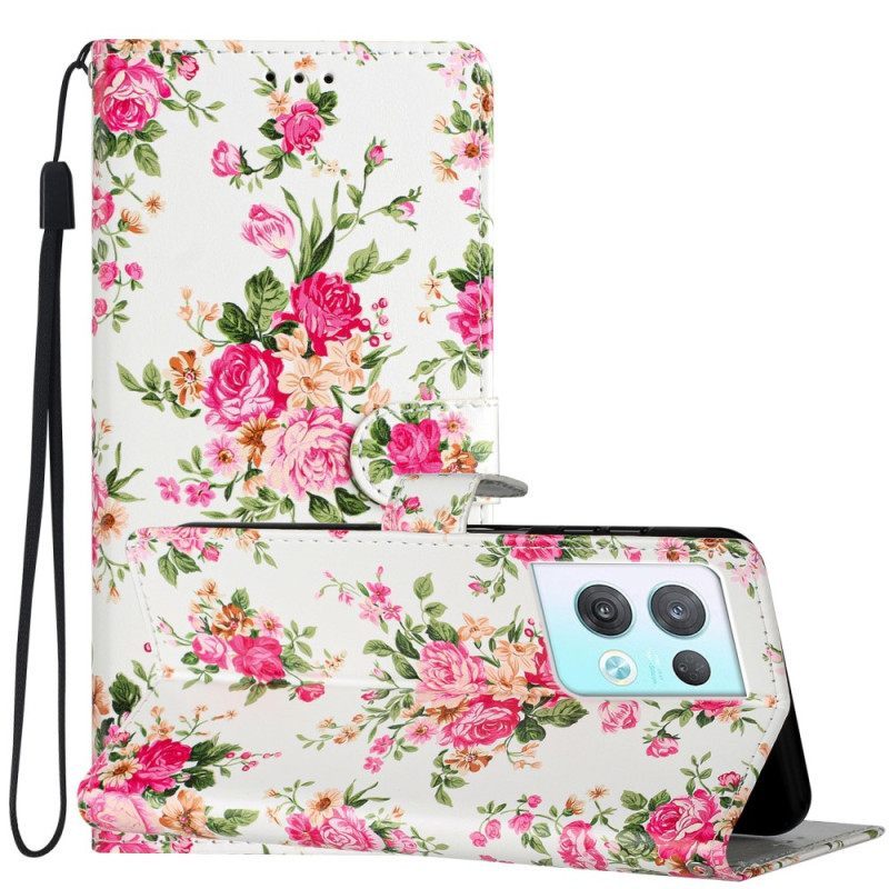 Κάλυμμα Oppo Reno 8 Pro με κορδονι Strap Liberty Flowers