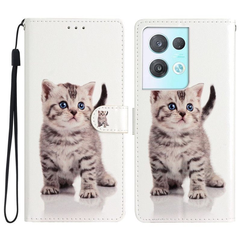 Κάλυμμα Oppo Reno 8 Pro με κορδονι Strappy Kitten