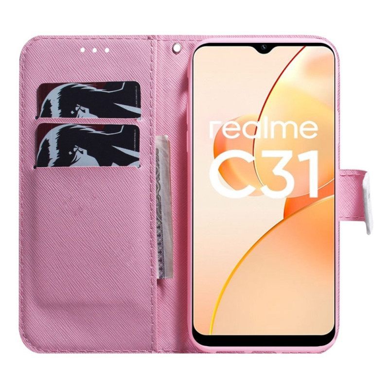 Κάλυμμα Realme C31 Ροζ Λουλούδι