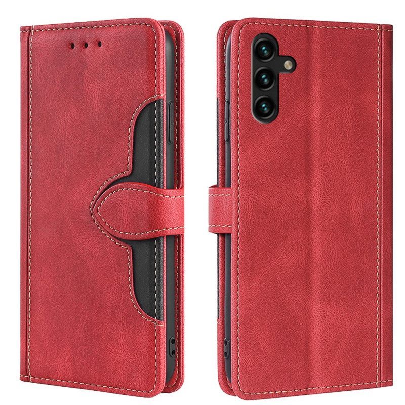 Κάλυμμα Samsung Galaxy A13 5G / A04s Faux Leather Bicolor Stylish