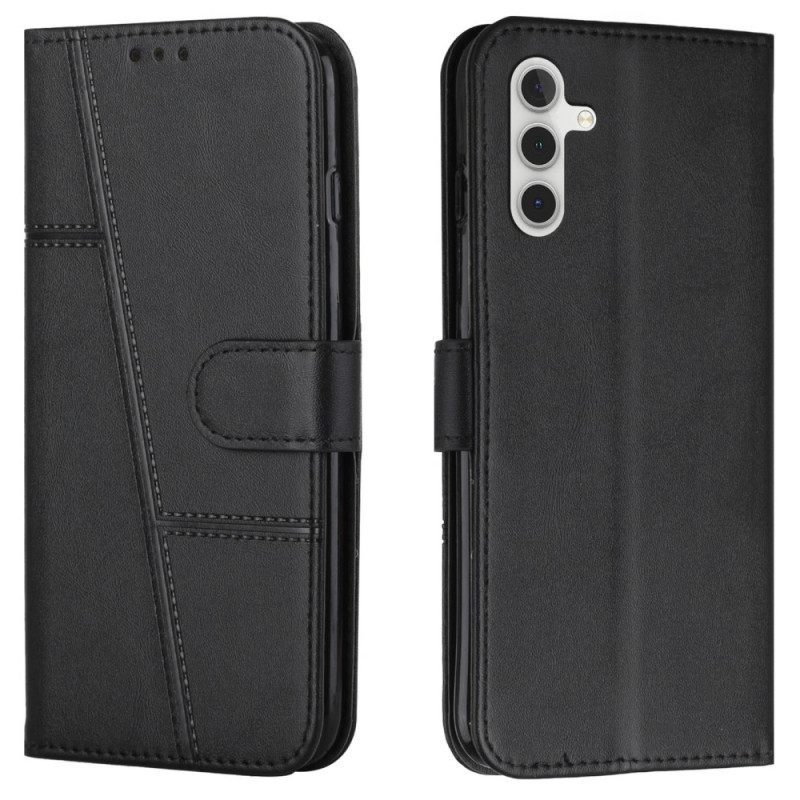 Κάλυμμα Samsung Galaxy A13 5G / A04s με κορδονι Strappy Geo Leather Effect