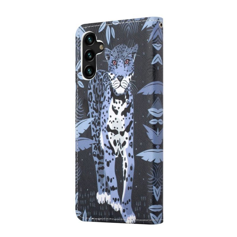 Κάλυμμα Samsung Galaxy A13 5G / A04s με κορδονι Strappy Leopard