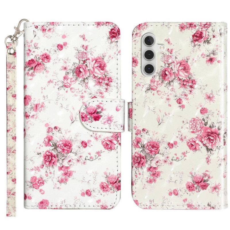 Κάλυμμα Samsung Galaxy A14 / A14 5G με κορδονι Strap Liberty Flowers