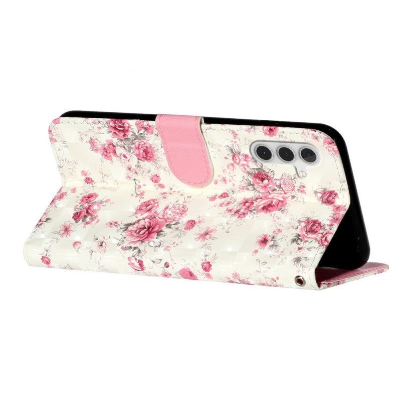 Κάλυμμα Samsung Galaxy A14 / A14 5G με κορδονι Strap Liberty Flowers