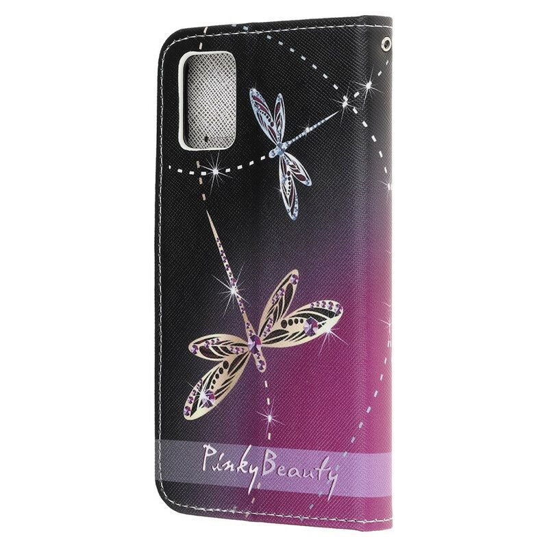 Κάλυμμα Samsung Galaxy A52 4G / A52 5G / A52s 5G με κορδονι Strappy Dragonflies