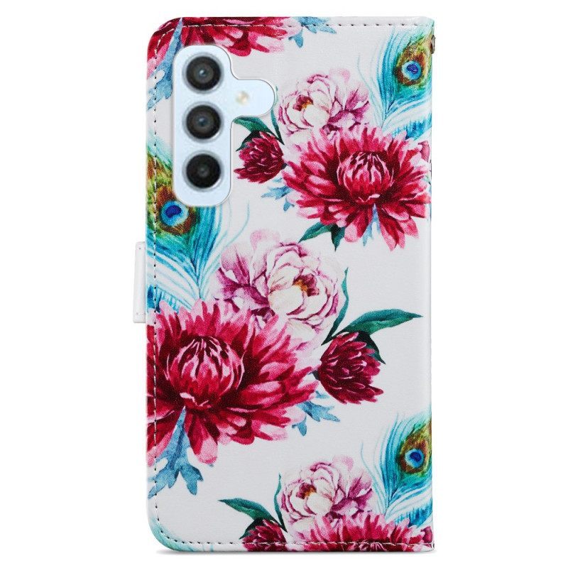 Κάλυμμα Samsung Galaxy A54 5G με κορδονι Strappy Floral