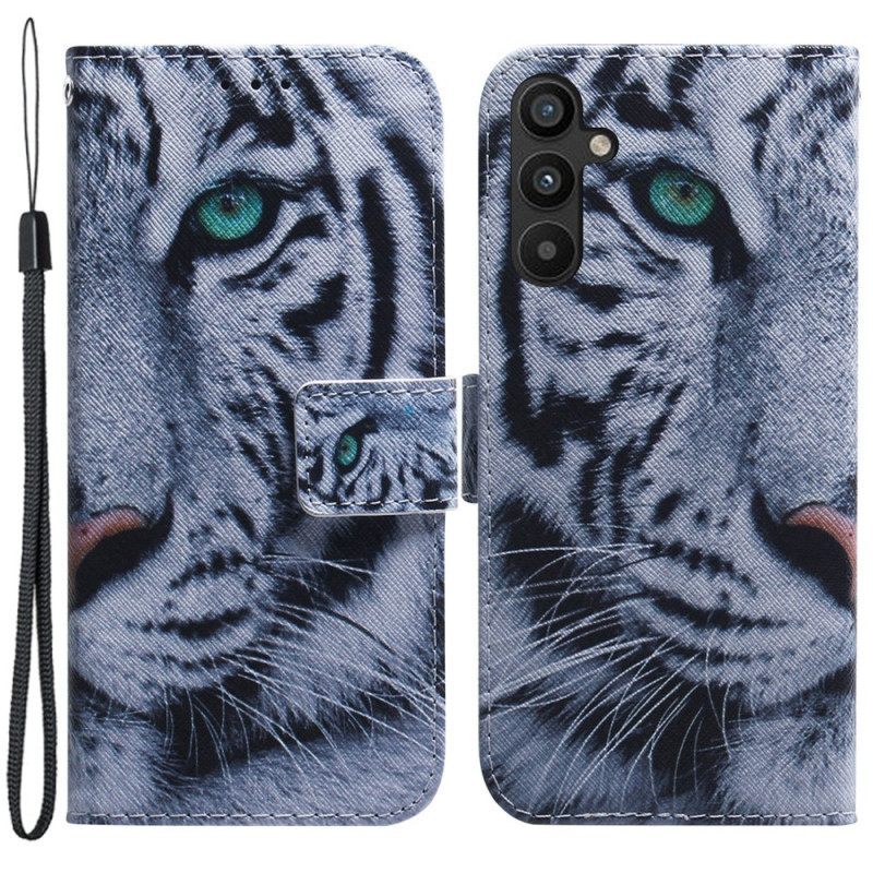 Κάλυμμα Samsung Galaxy A54 5G με κορδονι Strappy White Tiger