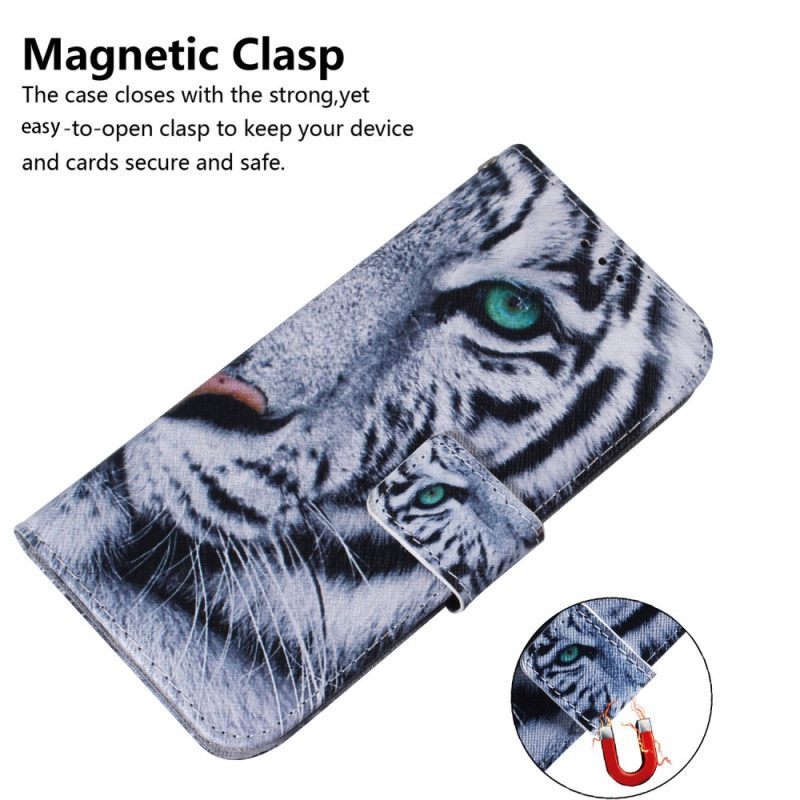 Κάλυμμα Samsung Galaxy A54 5G με κορδονι Strappy White Tiger