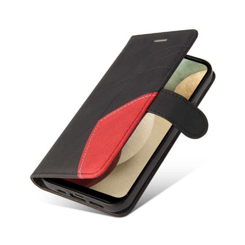 Κάλυμμα Samsung Galaxy M12 / A12 Δίχρωμο Signature Faux Leather