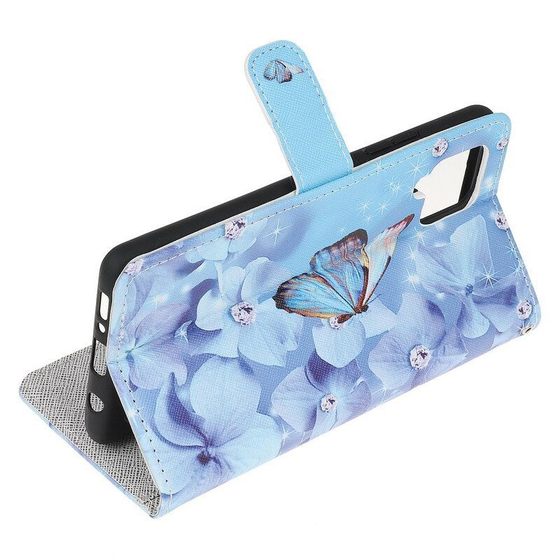 Κάλυμμα Samsung Galaxy M12 / A12 με κορδονι Strappy Diamond Butterflies