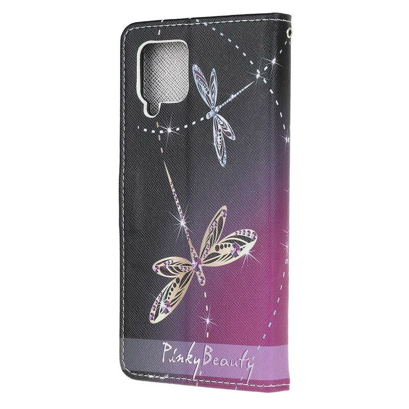 Κάλυμμα Samsung Galaxy M12 / A12 με κορδονι Strappy Dragonflies