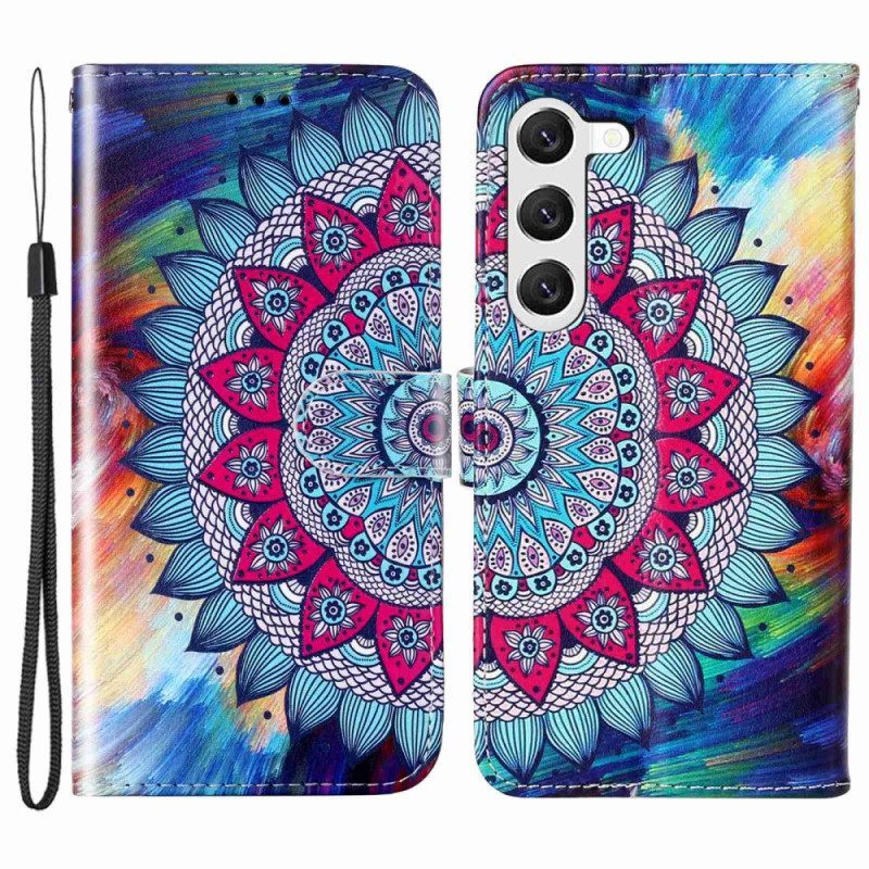 Κάλυμμα Samsung Galaxy S23 5G με κορδονι Πολύχρωμο Strappy Mandala