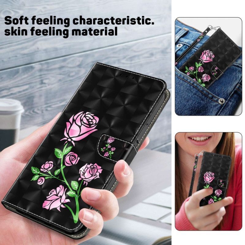 Κάλυμμα Samsung Galaxy S23 5G με κορδονι Strappy Graphic Rose